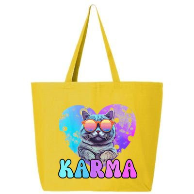 Karma Groovy Letters Concert Summer Funny Heart Cat Lover 25L Jumbo Tote