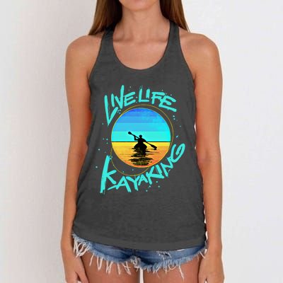 Kayaking Gift Live Life Kayak Gift Women's Knotted Racerback Tank