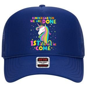 Kindergarten Graduation Magical Unicorn Gift High Crown Mesh Back Trucker Hat