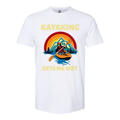 Kayaking Gets Me Wet Vintage Retro Sunset Kayak Lover Gift Softstyle® CVC T-Shirt