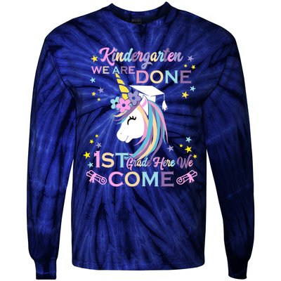 Kindergarten Graduation Magical Unicorn Tie-Dye Long Sleeve Shirt