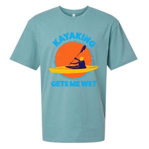 Kayaking Gets Me Wet Funny Halloween Christmas Kayaks Gift Sueded Cloud Jersey T-Shirt