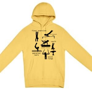 Kids Gipsytshirts: Men Gymnastics Events TShirt Youth Premium Pullover Hoodie