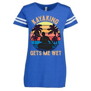 Kayaking Gets Me Wet Funny Halloween Christmas Kayaks Gift Enza Ladies Jersey Football T-Shirt