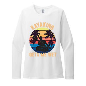 Kayaking Gets Me Wet Funny Halloween Christmas Kayaks Gift Womens CVC Long Sleeve Shirt