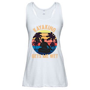 Kayaking Gets Me Wet Funny Halloween Christmas Kayaks Gift Ladies Essential Flowy Tank