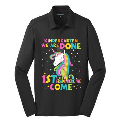 Kindergarten Graduation Magical Unicorn 1St Grade We Come Gift Silk Touch Performance Long Sleeve Polo