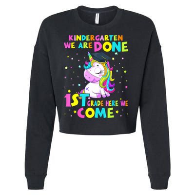 Kindergarten Graduation Magical Unicorn For Girls Graduate Cropped Pullover Crew