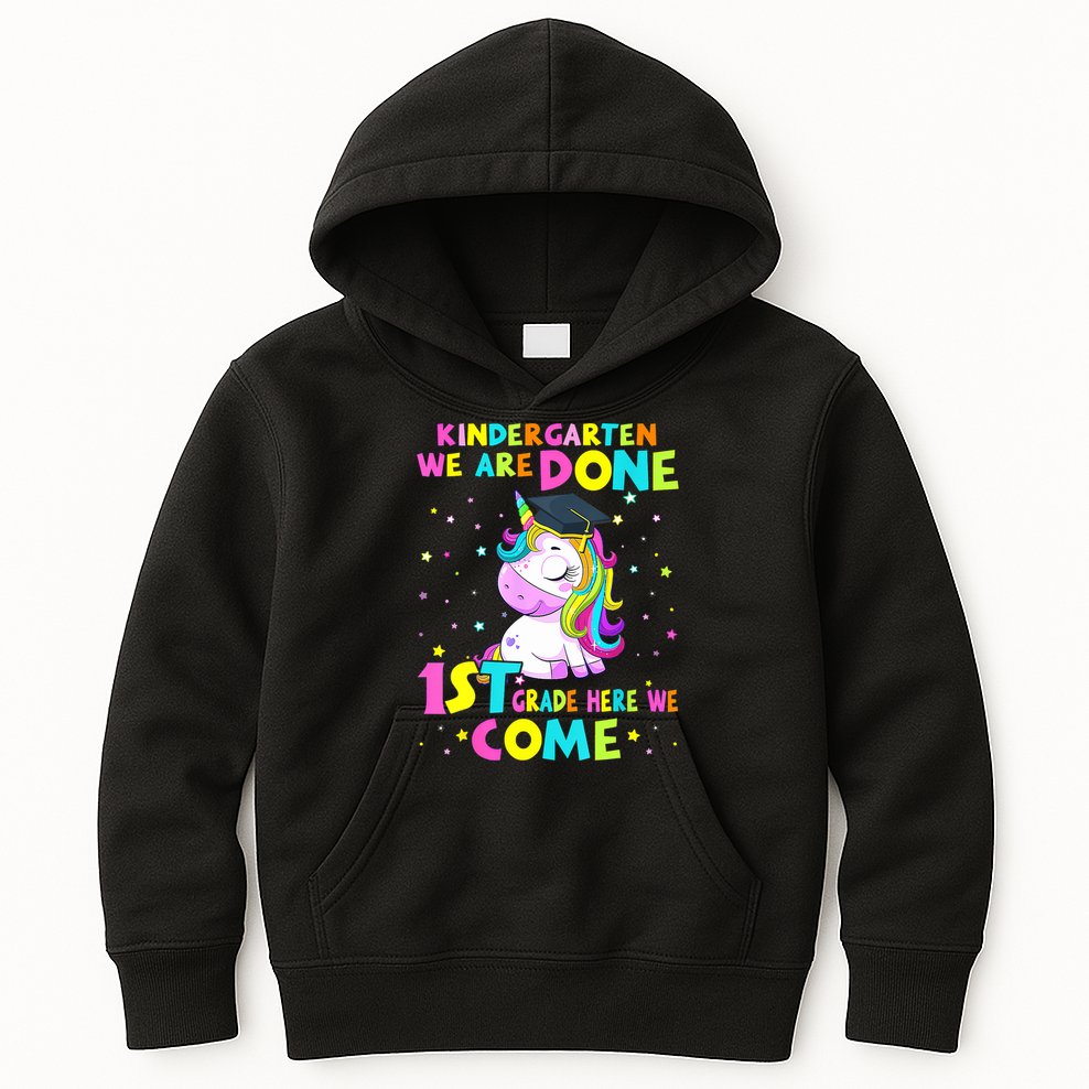 Kindergarten Graduation Magical Unicorn For Girls Graduate Kids Hoodie