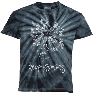 Keep Growing Mental Health Matters Neurodiversity Emotion Kids Tie-Dye T-Shirt