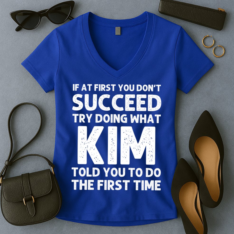 Kim Gift Name Personalized Birthday Funny Christmas Joke Gift Women's V-Neck T-Shirt