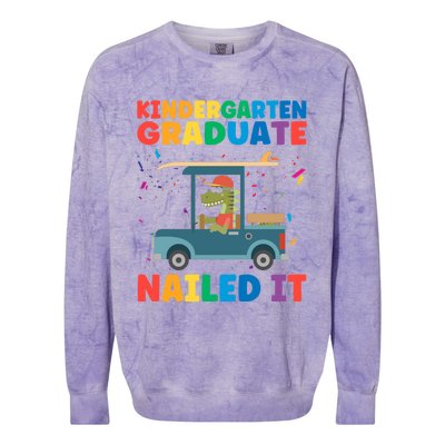 Kindergaten Graduate Nailed It 1St Grade Gift Colorblast Crewneck Sweatshirt