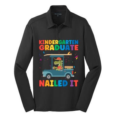 Kindergaten Graduate Nailed It 1St Grade Gift Silk Touch Performance Long Sleeve Polo