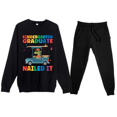 Kindergaten Graduate Nailed It 1St Grade Gift Premium Crewneck Sweatsuit Set