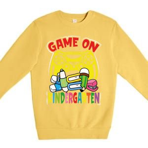 Kindergarten Game On Kindergarten Great Gift Premium Crewneck Sweatshirt