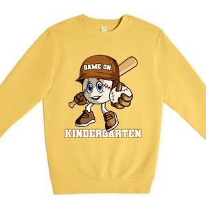 Kindergarten Game On Baseball Back To School Gift Premium Crewneck Sweatshirt