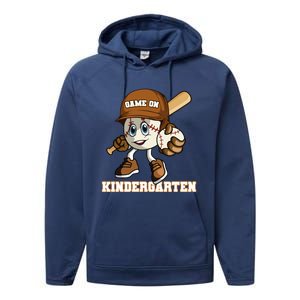 Kindergarten Game On Baseball Back To School Gift Performance Fleece Hoodie