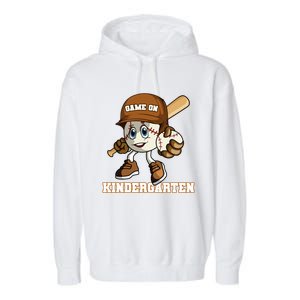 Kindergarten Game On Baseball Back To School Gift Garment-Dyed Fleece Hoodie