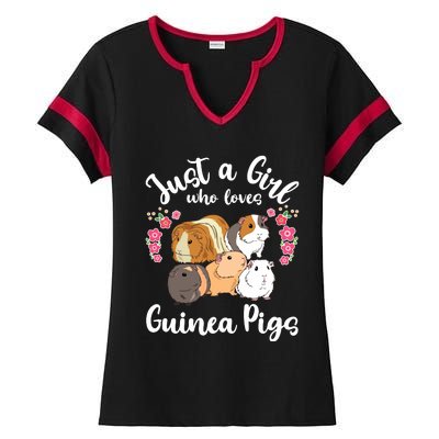 Kids Guinea Pig Just A Girl Who Loves Guinea Pigs Ladies Halftime Notch Neck Tee