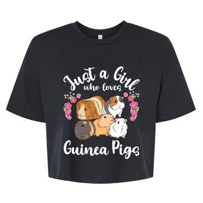 Kids Guinea Pig Just A Girl Who Loves Guinea Pigs Bella+Canvas Jersey Crop Tee