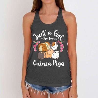 Kids Guinea Pig Just A Girl Who Loves Guinea Pigs Women's Knotted Racerback Tank