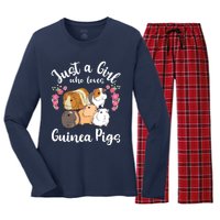 Kids Guinea Pig Just A Girl Who Loves Guinea Pigs Women's Long Sleeve Flannel Pajama Set 