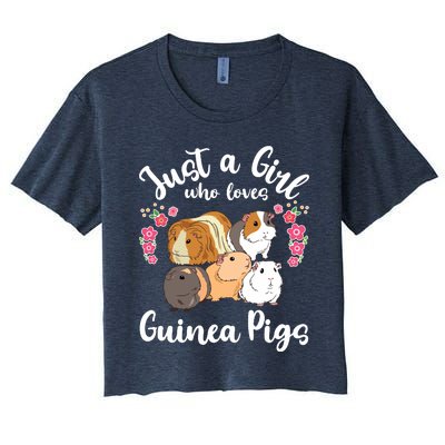 Kids Guinea Pig Just A Girl Who Loves Guinea Pigs Women's Crop Top Tee