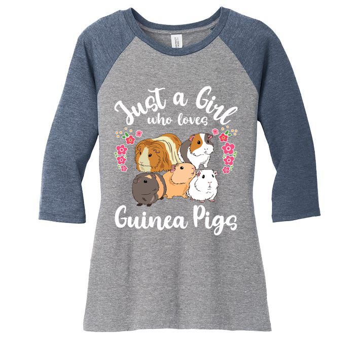 Kids Guinea Pig Just A Girl Who Loves Guinea Pigs Women's Tri-Blend 3/4-Sleeve Raglan Shirt