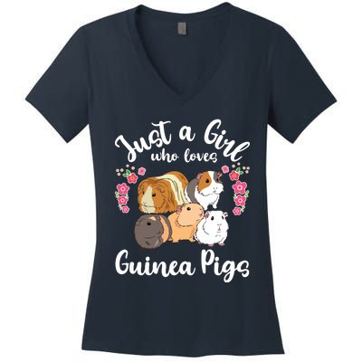 Kids Guinea Pig Just A Girl Who Loves Guinea Pigs Women's V-Neck T-Shirt