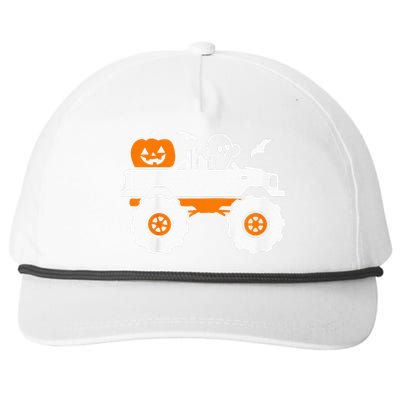 Kids Ghost Pumpkin Riding Monster Truck Lazy Halloween Costume Snapback Five-Panel Rope Hat