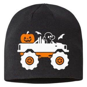 Kids Ghost Pumpkin Riding Monster Truck Lazy Halloween Costume Sustainable Beanie