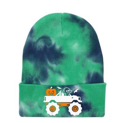 Kids Ghost Pumpkin Riding Monster Truck Lazy Halloween Costume Tie Dye 12in Knit Beanie