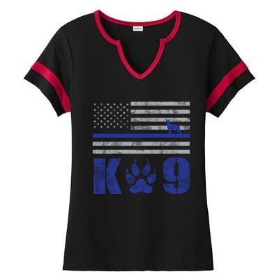 Kcute Gift9 Police Officer Leo Law Enforcement Ladies Halftime Notch Neck Tee