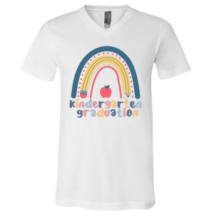 Kindergarten Graduation Rainbow Cute V-Neck T-Shirt