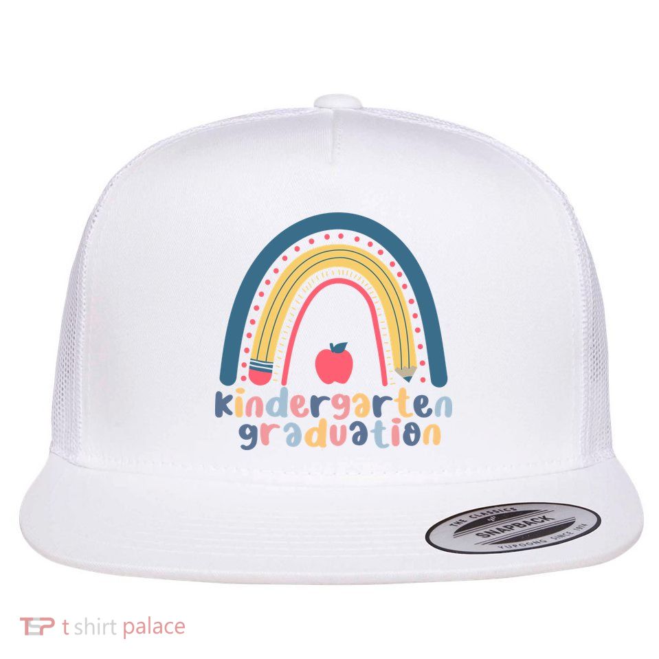 Kindergarten Graduation Rainbow Cute Flat Bill Trucker Hat