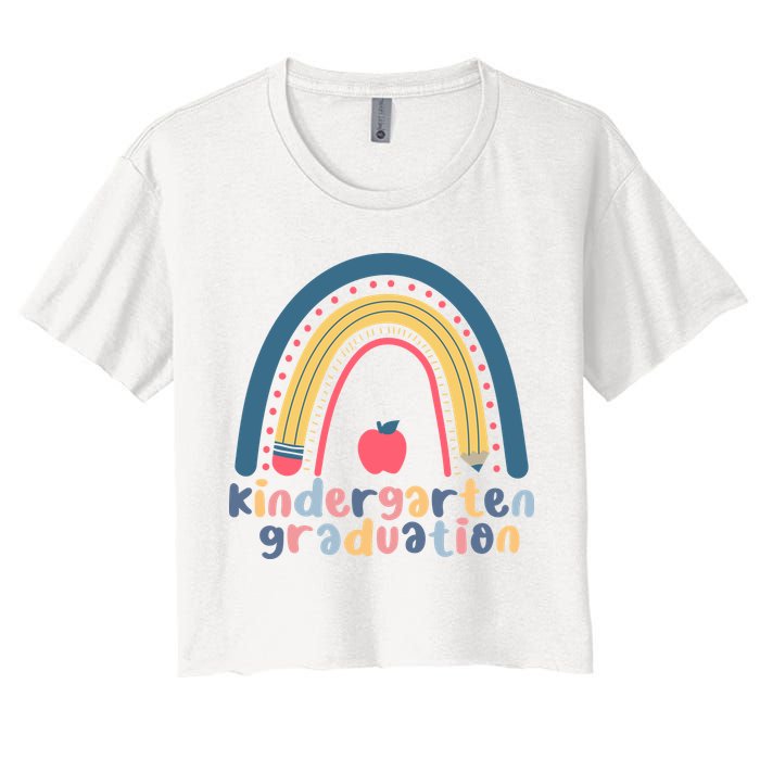Kindergarten Graduation Rainbow Cute Women's Crop Top Tee