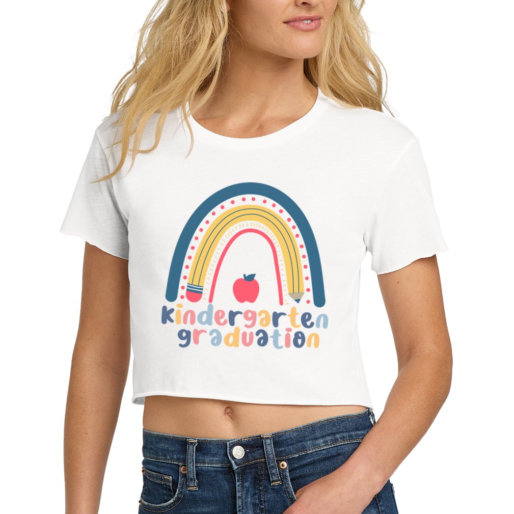 Kindergarten Graduation Rainbow Cute Women's Crop Top Tee