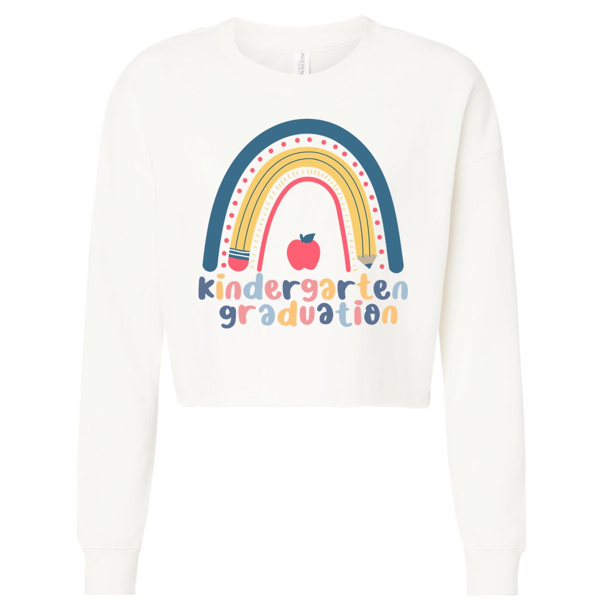 Kindergarten Graduation Rainbow Cute Cropped Pullover Crew