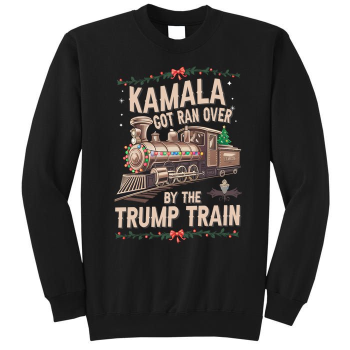 Kamala Got Ran Over By The Trump Train Christmas Holiday Xmas Sweatshirt