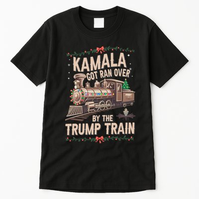 Kamala Got Ran Over By The Trump Train Christmas Holiday Xmas Tall T-Shirt