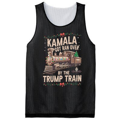 Kamala Got Ran Over By The Trump Train Christmas Holiday Xmas Mesh Reversible Basketball Jersey Tank