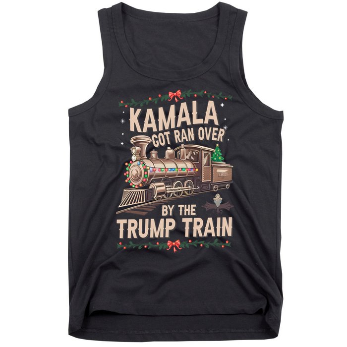 Kamala Got Ran Over By The Trump Train Christmas Holiday Xmas Tank Top