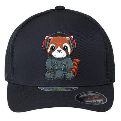 Kawaii Gamer Red Panda Online Gaming Video Games Anime Gift Flexfit Unipanel Trucker Cap