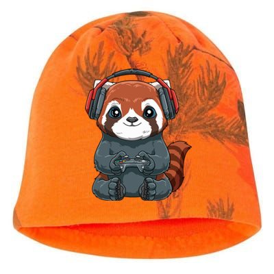 Kawaii Gamer Red Panda Online Gaming Video Games Anime Gift Kati - Camo Knit Beanie