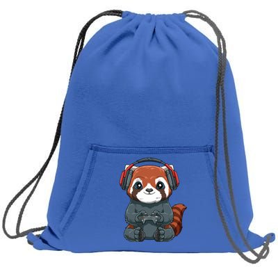 Kawaii Gamer Red Panda Online Gaming Video Games Anime Gift Sweatshirt Cinch Pack Bag