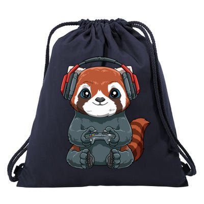 Kawaii Gamer Red Panda Online Gaming Video Games Anime Gift Drawstring Bag