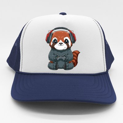 Kawaii Gamer Red Panda Online Gaming Video Games Anime Gift Trucker Hat