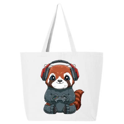 Kawaii Gamer Red Panda Online Gaming Video Games Anime Gift 25L Jumbo Tote