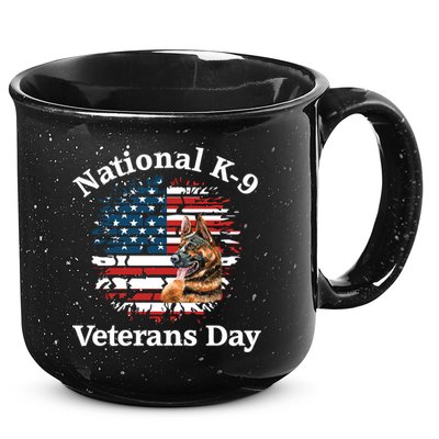 K9 Ger Shepherd Military Working Dog Veterans Day Gift 15oz Campfire Ceramic Mug