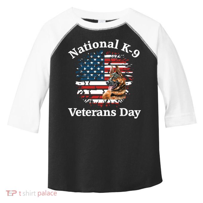 K9 Ger Shepherd Military Working Dog Veterans Day Gift Toddler Fine Jersey T-Shirt
